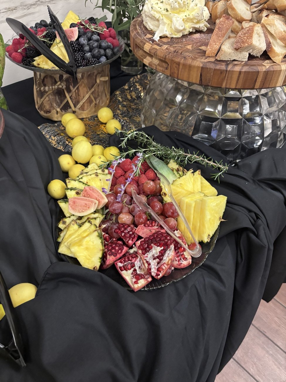Seasonal fruit and botanical culinary presentation