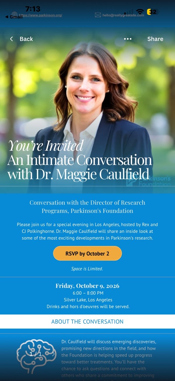 Invitation to Parkinson’s research conversation